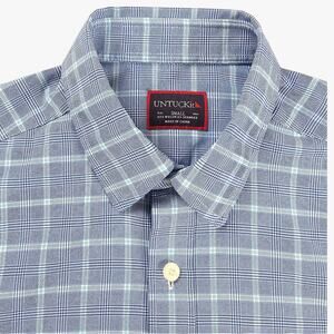 Untuckit Shirt Mens Size Small Blue Plaid Toro Dress Button Up Long Sleeve